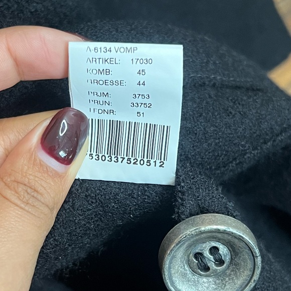 Geiger woman’s boiled wool coat black size 44 /large US - Picture 5 of 10